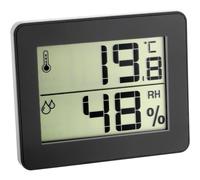 TFA Dostmann Thermo-hygromètre digital, 30.5027.01, pour le contrôle de la température et de l'humidité intérieures, valeurs max. et min., ultra-plat, noir