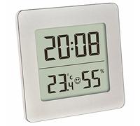 TFA Dostmann Thermo-hygromètre numérique 30.5038.54 – Horloge, alarme (snooze), argenté