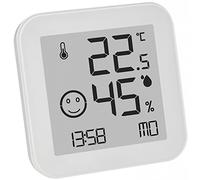 TFA Dostmann Thermo-hygromètre numérique Black & White, 30.5054.02, écran E-Ink, température, humidité intérieure, valeurs Max Min, heure et date, blanc