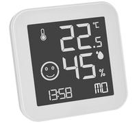 TFA Dostmann Thermo-hygromètre numérique Black & White, 30.5054.02, écran E-Ink, température, humidité intérieure, valeurs Max Min, heure et date, blanc