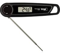 TFA Dostmann Thermomètre à viande numérique pour barbecue cuisine, 30.2035.01, cuisson rapide, lavable (IP65), pointe fine en acier inoxydable, noir
