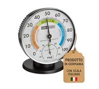 TFA Dostmann Thermoigromètre de précision, 45.2033.IT, pour la climatisation intérieure, échelle analogique italienne, avec zones de confort, contrôle de la température et de l'humidité, depuis