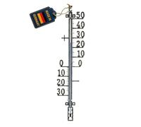 TFA Dostmann Thermomètre analogique d'extérieur, 12.5002.50, résistant aux intempéries, température extérieure, Vieil étain, thermomètre d'extérieur, Gris