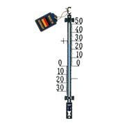 TFA Dostmann thermomètre analogique d'extérieur en métal, 12.5000, résistant aux intempéries, temperature exterieur de jardin pour porche, balcon, terrasse, montage mural, noir