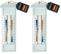 TFA Dostmann thermomètre analogique Maxima-Minima, 10.3014.02.01, résistant aux intempéries, blanc (Lot de 2)