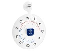 TFA Dostmann Thermomètre de fenêtre analogique à Disque Thermique, Lecture Confortable, Montage Facile/Rapide grâce à la Ventouse, résistant aux intempéries, (L) 153 x (l) 28 x (H) 195 mm