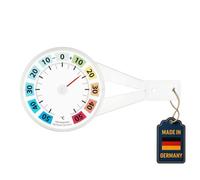 TFA Dostmann Thermomètre de fenêtre extérieure, 14.6019, lecture aisée de la température extérieure, résistant aux intempéries, avec pastille adhésive, à suspendre, transparent, multicolore
