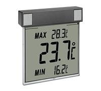 TFA Dostmann Thermomètre de fenêtre numérique, 30.1025.10, pour déterminer la température extérieure, fixation simple, thermomètre extérieur, anthracite