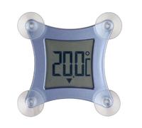 TFA Dostmann Thermomètre de fenêtre numérique Poco, 30.1026, avec ventouses, température extérieure, résistant aux intempéries, avec tendance de température, bleu métallique
