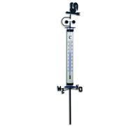 TFA - Thermomètre d'extérieur analogique avec coq météo et moulin à vent 12.2035 - noir/blanc