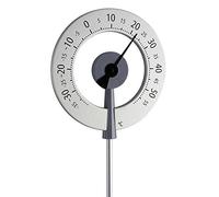 TFA Dostmann Thermomètre de jardin analogique Lollipop, 12.2055.10, thermomètre design, résistant aux intempéries, avec grands chiffres, gris