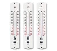 TFA Dostmann Thermomètre intérieur/extérieur, set de 3, 95.1032, mesure la température à l'intérieur/l'extérieur, résistant aux intempéries, blanc