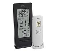 TFA Dostmann thermomètre numérique, 30.3072.01.90, température extérieure par capteur sans fil, température intérieure, fonction maxi/mini, Amazon Exclusive, noir