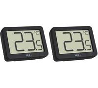 TFA Dostmann Thermomètre numérique d'intérieur, 30.1065.01, surveiller la température ambiante, petit thermomètre, idéal pour la voiture, la maison, le bureau, petit, noir (Lot de 2)