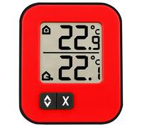 TFA Dostmann Thermomètre numérique intérieur/extérieur Moxx, 30.1043.05, température valeurs maximales et minimales, convient également pour les congélateurs/aquariums, rouge