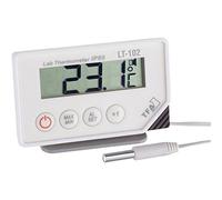 TFA Dostmann Thermomètre numérique LT-102, 30.1034, avec sonde de température à câble, étanche, IP65/HACCP/EN13485, idéal pour une utilisation professionnelle, blanc