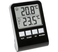 TFA Dostmann Thermomètre numérique pour piscine/étang/bassin PALMA, avec émetteur sans fil, 30.3067.01, pour mesurer la température de l'eau, noir