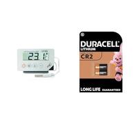 TFA Dostmann Thermomètre numérique Professionnel LT-102, 30.1034, avec sonde à câble, étanche IP65, Conforme HACCP+ Duracell CR2 Pile lithium haute puissance 3V, pack de 2, pour capteurs