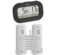 TFA Dostmann Thermomètre numérique sans fil Double Check 30.3073.01 avec 2 émetteurs (émetteur de température + sonde de câble étanche), valeurs max.-min, alarme de température avec enregistrement,