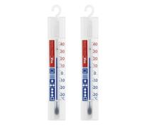 TFA Dostmann Thermomètre pour réfrigérateur ou congélateur, set de 2, 95.1034, avec zones de refroidissement, haute précision, blanc