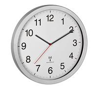 Horloge murale TFA Dostmann 60.3545.02 radiopiloté(e) 40 mm x 5 mm x 40 mm argent grand écran