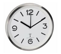 TFA Dostmann Horloge murale 60.3535.02 radio-pilotée ronde 25,3 cm x 42 mm aluminium brossé, argentée