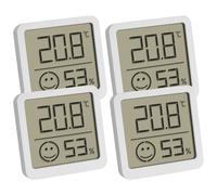 TFA Dostmann Thermo-hygromètre numérique Mini 30.5053.02.04 – lot de 4, blanc, à poser/suspendre