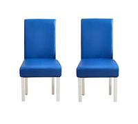 TFBHL Lot de 2/4 ou 6 Housses de Chaise de Salle à Manger en Cuir Artificiel Extensible, Housses de Chaise en Similicuir imperméables et résistantes à l'huile, Amovibles et lavables (Bleu Marine,