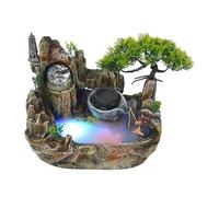 TFGXUE Fontaine d'intérieur, cascade, fontaine de table électrique, esthétique raffinée la nature, fontaine à eau LED, fontaine intérieure, décoration Feng Shui, bonheur et harmonie