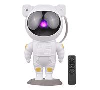 TFixol Mignon projecteur d'étoiles astronaute tête rotative alimenté par USB fonction minuterie avec télécommande pour chambre à coucher, salle de jeux, home cinéma blanc