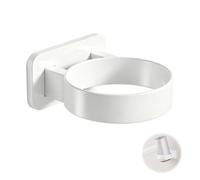 TFZZZDP Support Mural pour Sèche Cheveux sans Perçage, Porte Sèche Cheveux et Lisseur, Organisateur Salle de Bain, Fixation Adhésive Forte, Rangement Gain de Place Universel Durable Blanc