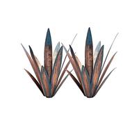TGRTY Grand Agave en métal Bricolage, Ornements créatifs en Fer forgé à Fleurs, Plantes d'agave en métal pour piquets de pelouse de Jardin 2 pièces