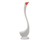 Tgz733 Brosse de toilette compacte avec support et poignée incurvée à long manche et brosse de nettoyage pour cuvette de toilette (blanc, 45 x 14 cm)