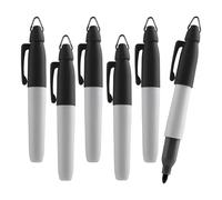TH Golf Lot de 6 mini marqueurs permanents | Couleurs assorties | Pointe fine | Noir