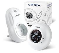 TH20 Thermostat sans Fil à Prise (230V/3600W) - Digital, programmable, avec télécommande, Programme hebdomadaire, minuterie, Commande 2,4 GHz, Modes Confort/Auto/Manuel et Protection antigel