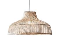 THAELY Plafonnier en Rotin À Une Lumière De 40 Cm Éclairage Suspendu en Osier pour Décor À La Maison Abat-Jour De Cuisine Bohême Lampe Accrochante De Plafond De Panier en Bambou Naturel pour La