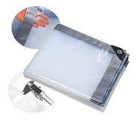 THAUXI Bâche imperméable transparente 2x6m, TARP en Plastique transparent résistant à l'eau et à la poussière, pour auvent de plantes de jardin, 120g, 1.2E+2g