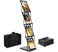 THCTYRP Porte-catalogues, porte-revues, support de données A4 pliable à 4 couches, porte-brochures unilatéral, porte-revues de mode vertical au sol