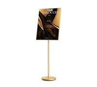 THCTYRP Présentoir au sol A2 Doré - Chevalet d'affichage en aluminium réglable pour affiches, menus, panneaux d'information