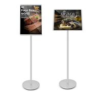 THCTYRP Présentoir au sol A3 Argenté - Chevalet d'affichage en aluminium réglable pour affiches, menus, panneaux d'information