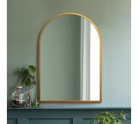 The Arcus Miroir Mural arqué avec Cadre en métal doré 100 x 70 cm Convient pour l'intérieur et l'extérieur