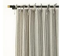 THE ART BOX Lot de 2 rideaux à rayures en gaze de style bohème avec embrasse sur le dessus, filtrant la lumière, rideaux de porte et de fenêtre pour salon, chambre à coucher, vert sur blanc (243 x 106