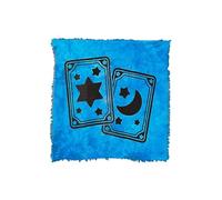 THE ART BOX Nappe, Tapis de Tarot, Fournitures de Sorcellerie - 91,4 x 91,4 cm - Tissu d'alter céleste Spirituel Wiccan avec Franges (Cartes étoilées et lunes - Bleu)