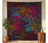 THE ART BOX Tenture Murale Arbre de Vie Esthétique Tapisserie Arc-en-ciel - 140x210cm Couverture Murale Coton Indien Psychédélique Tapisseries Hippie pour Décoration Intérieure