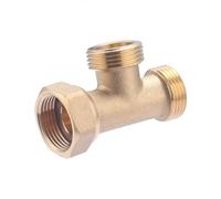 Thé avec écrou libre mâle-mâle-femelle 3/4 | Laiton brut résistant | Distribue le flux dans les installations sanitaires et le chauffage | Facile à installer et durable | QUICK PLOMBERIE