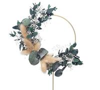 The Baked Studio Couronne de fleurs séchées bohème pour décoration de gâteau d'anniversaire, fête prénatale, baptême et mariage (eucalyptus)