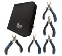 The Beadsmith Lot de 5 pinces ergonomiques : Nez chaîne, nez rond, nez plat, bec de chaîne courbé et pince coupante latérale semi-affleurante - Extrémités extra fines, prise en main ergonomique