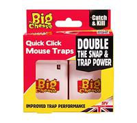 The Big Cheese Lot de 3 pièges à souris Quick Click, pièges exterminateurs réutilisables pour rongeurs, utilisation en intérieur