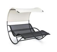The Big Easy chaise longue à bascule noir, imperméable 350kg max. anti UV