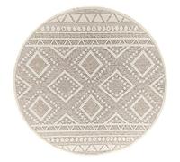 the carpet Calgary - Tapis d’intérieur Durable, Facile à Nettoyer, idéal pour Salon, Chambre, Cuisine ou entrée, également adapté à l’extérieur - Beige - 160 x 160 cm Rond